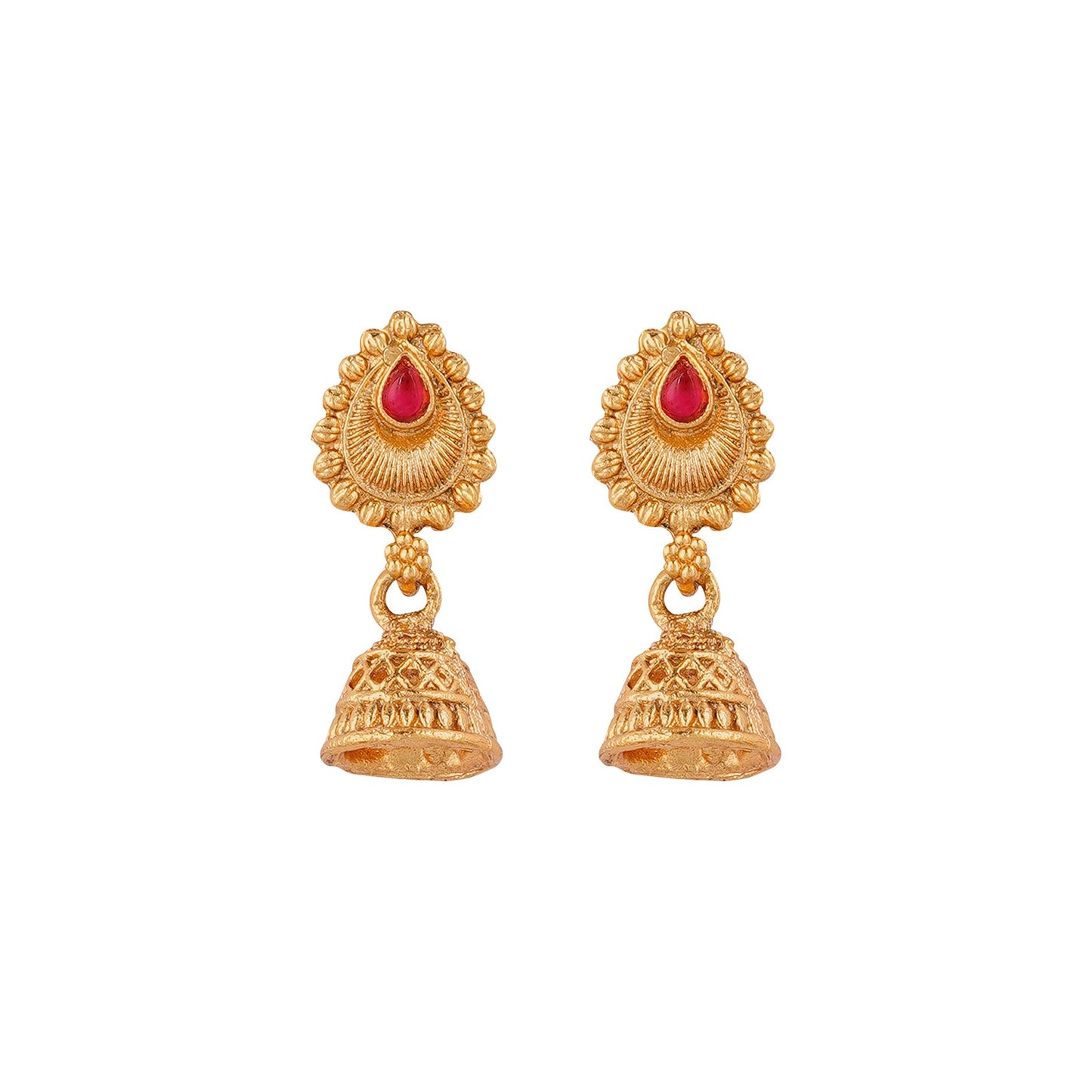 Teejh Kahlima Gold Red And Green Necklace Set