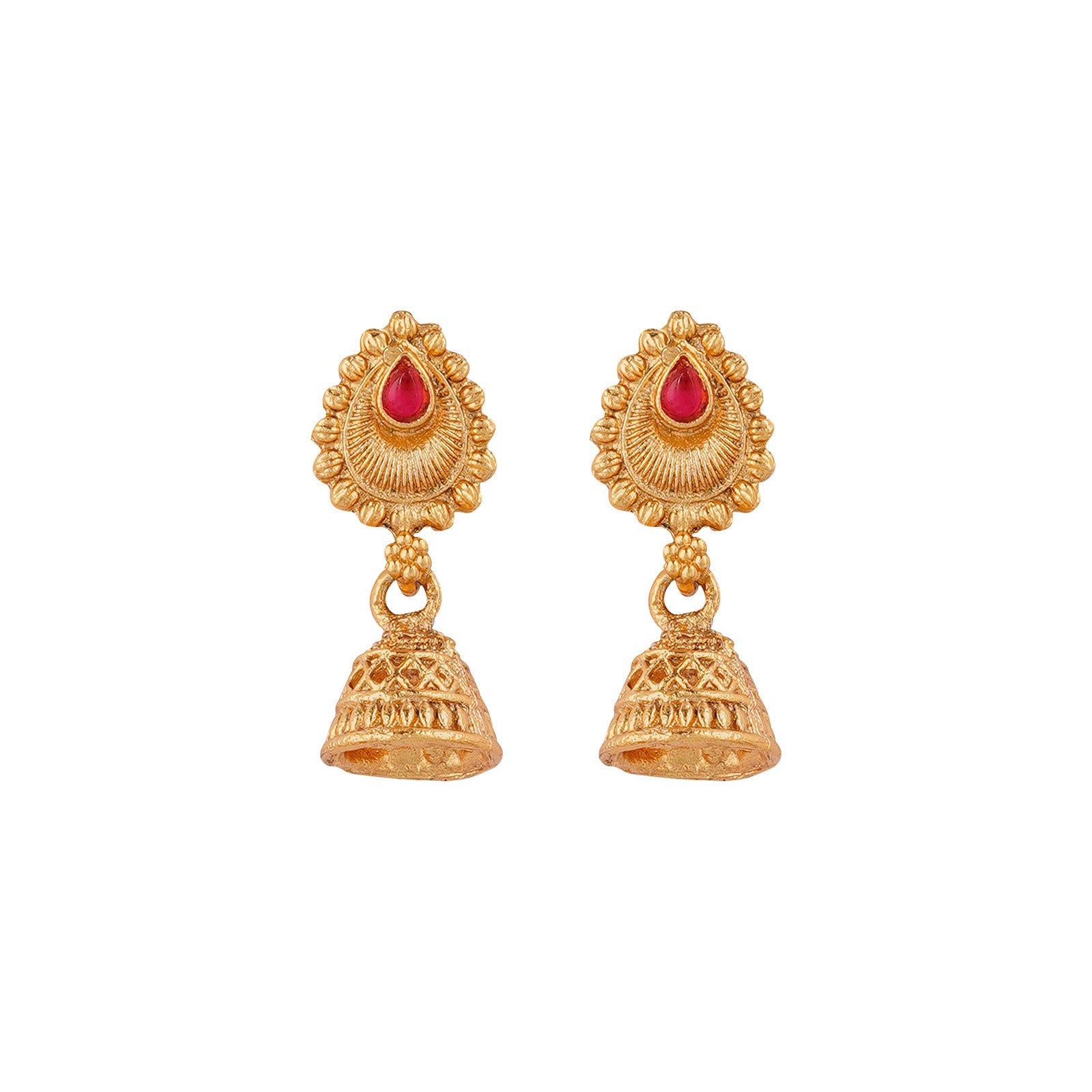 Teejh Kahlima Gold Red And Green Necklace Set