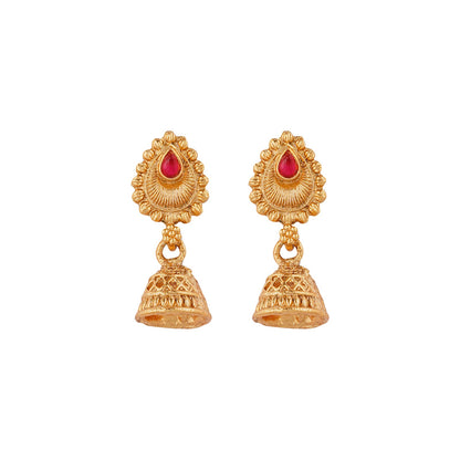 Teejh Kahlima Gold Red And Green Necklace Set