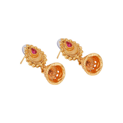 Teejh Kahlima Gold Red And Green Necklace Set