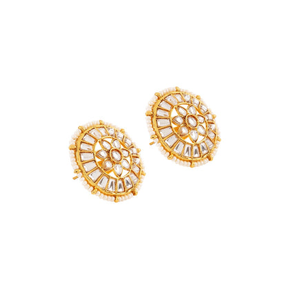 Teejh Kirtana Gold And White Stud