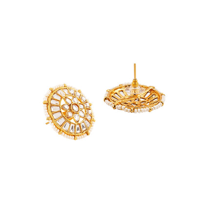 Teejh Kirtana Gold And White Stud