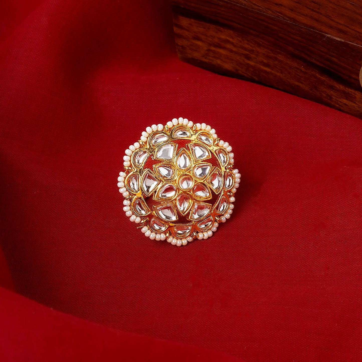 Teejh Lalima Gold And White Ring
