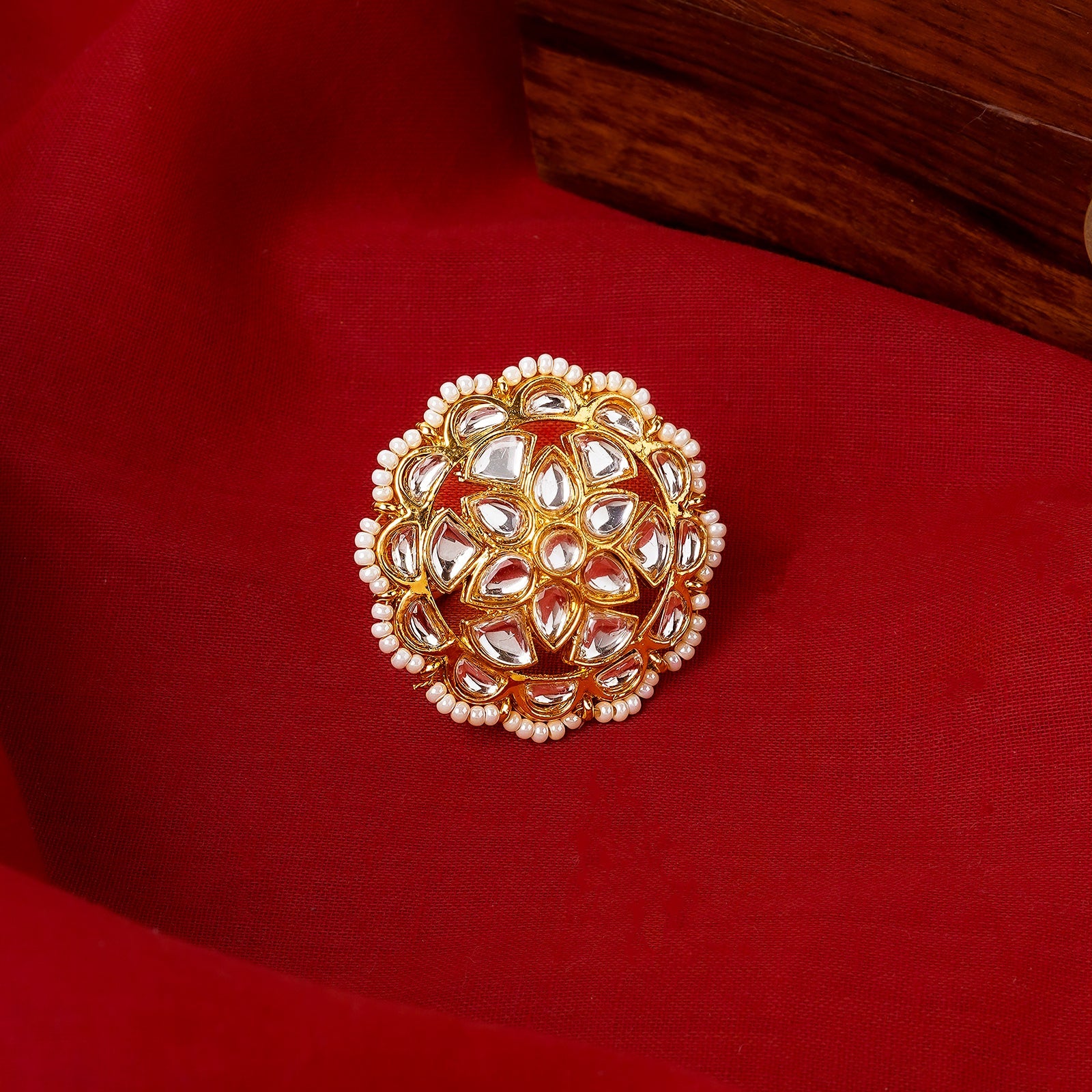 Teejh Lalima Gold And White Ring