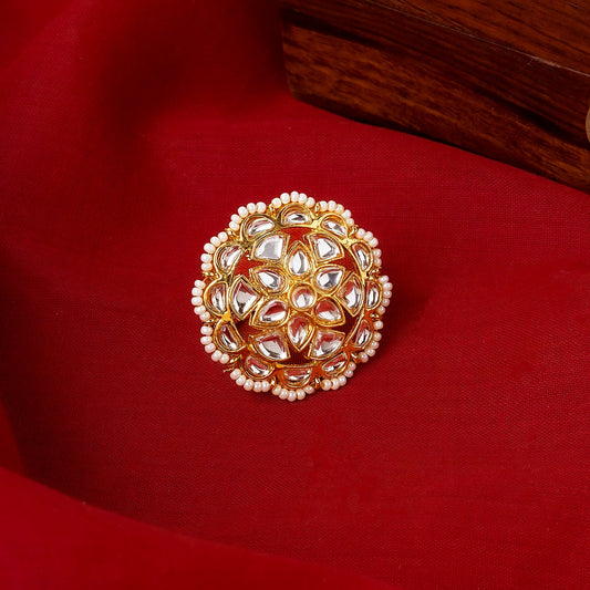 Teejh Lalima Gold And White Ring