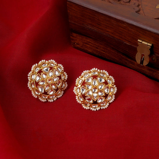Teejh Lalima Gold And White Stud