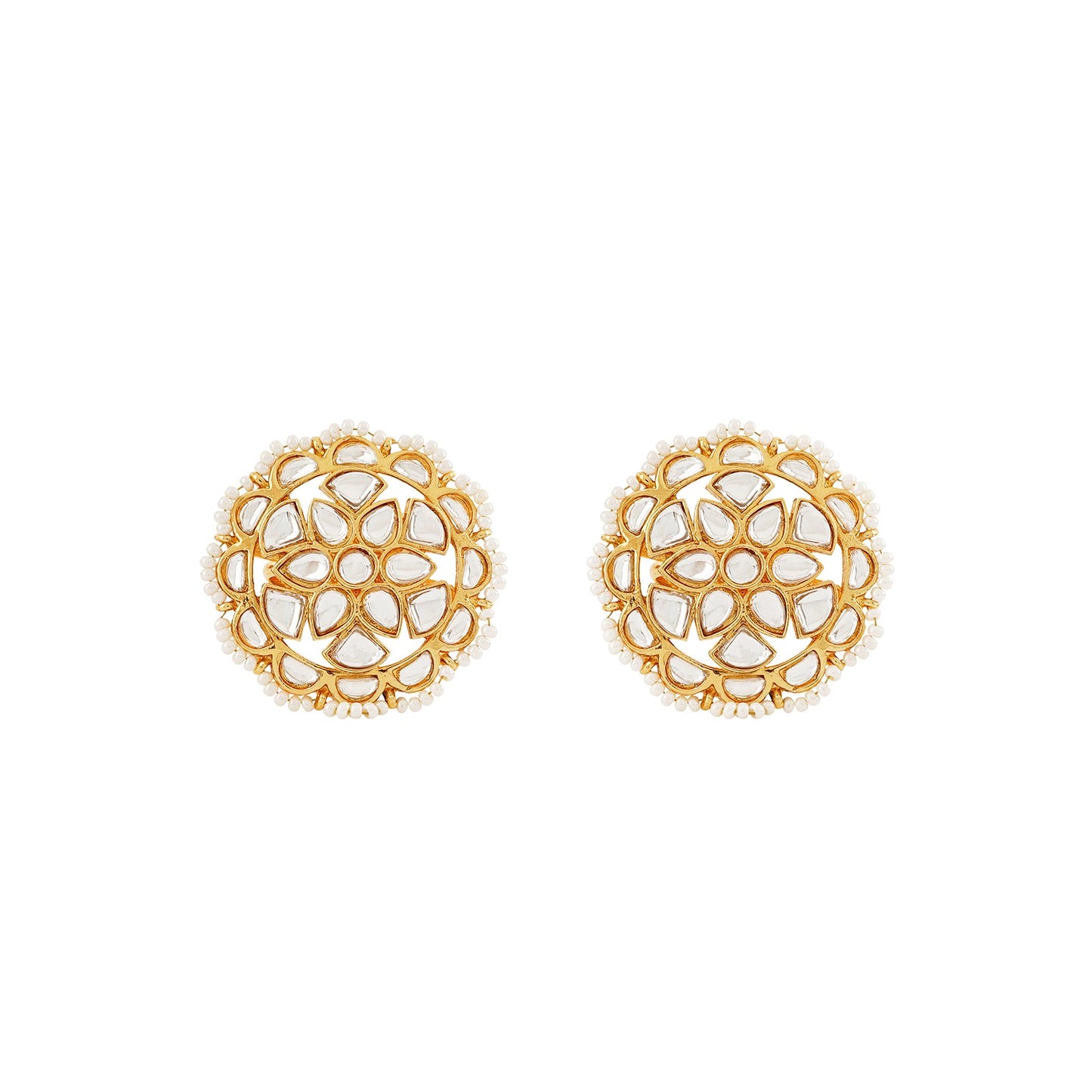 Teejh Lalima Gold And White Stud