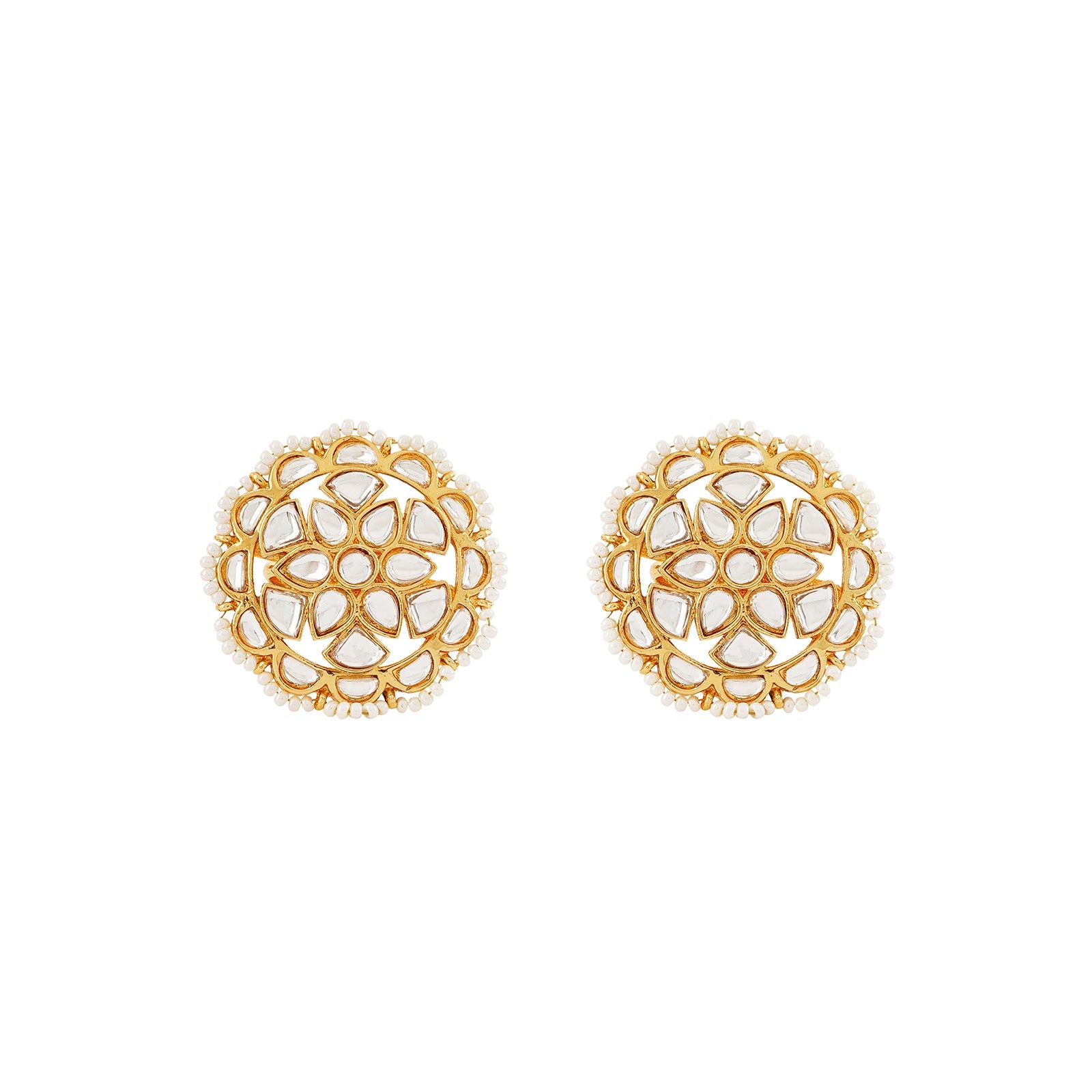 Teejh Lalima Gold And White Stud