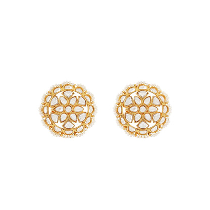 Teejh Lalima Gold And White Stud