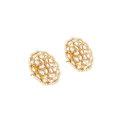 Teejh Lalima Gold And White Stud