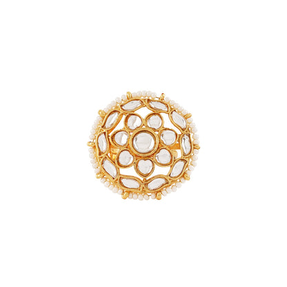 Teejh Lena Gold And White Ring