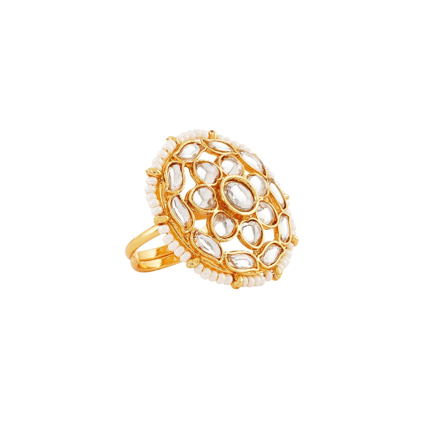 Teejh Lena Gold And White Ring