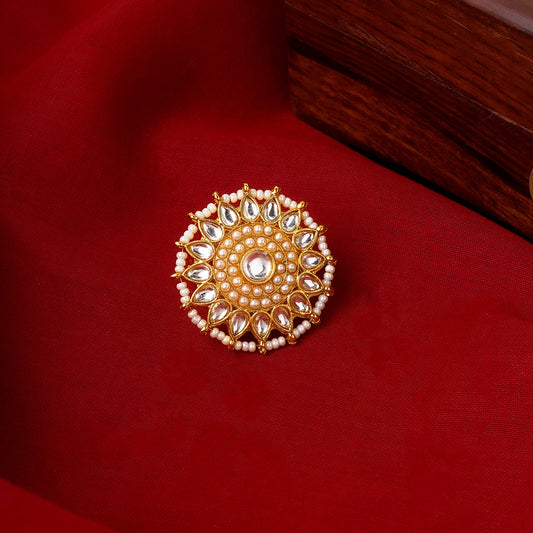 Teejh Madan Gold And White Ring