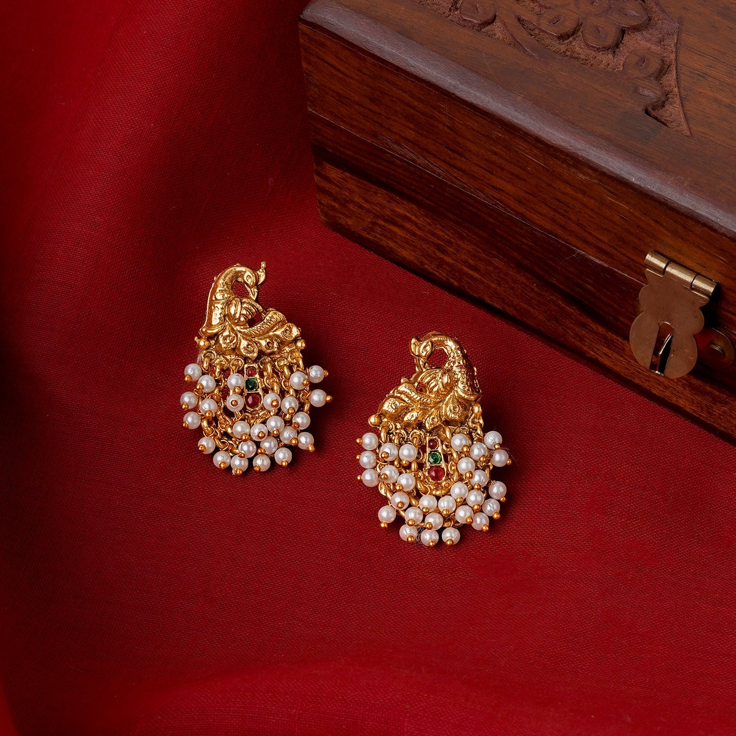 Teejh Rehana Gold White Earrings