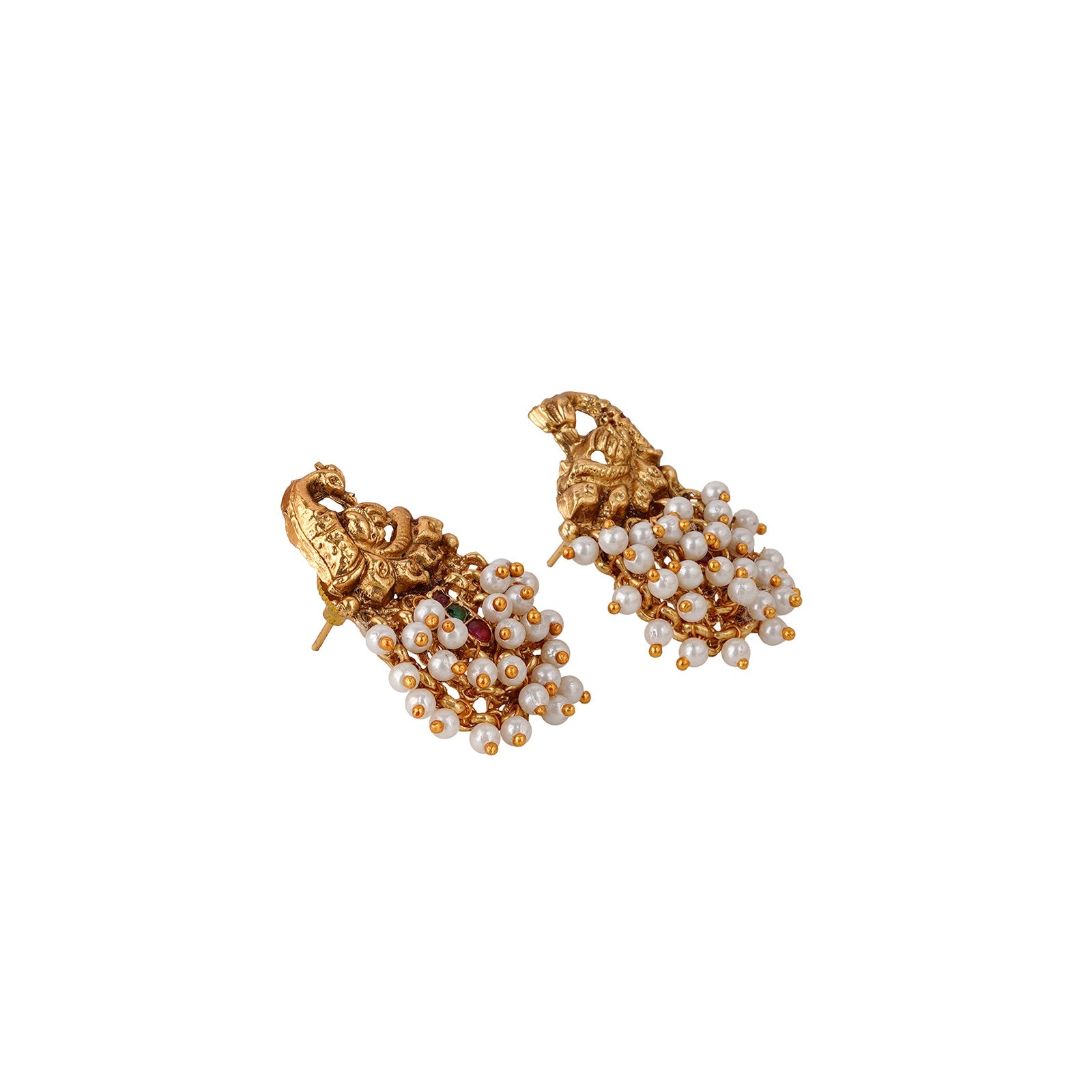 Teejh Rehana Gold White Earrings
