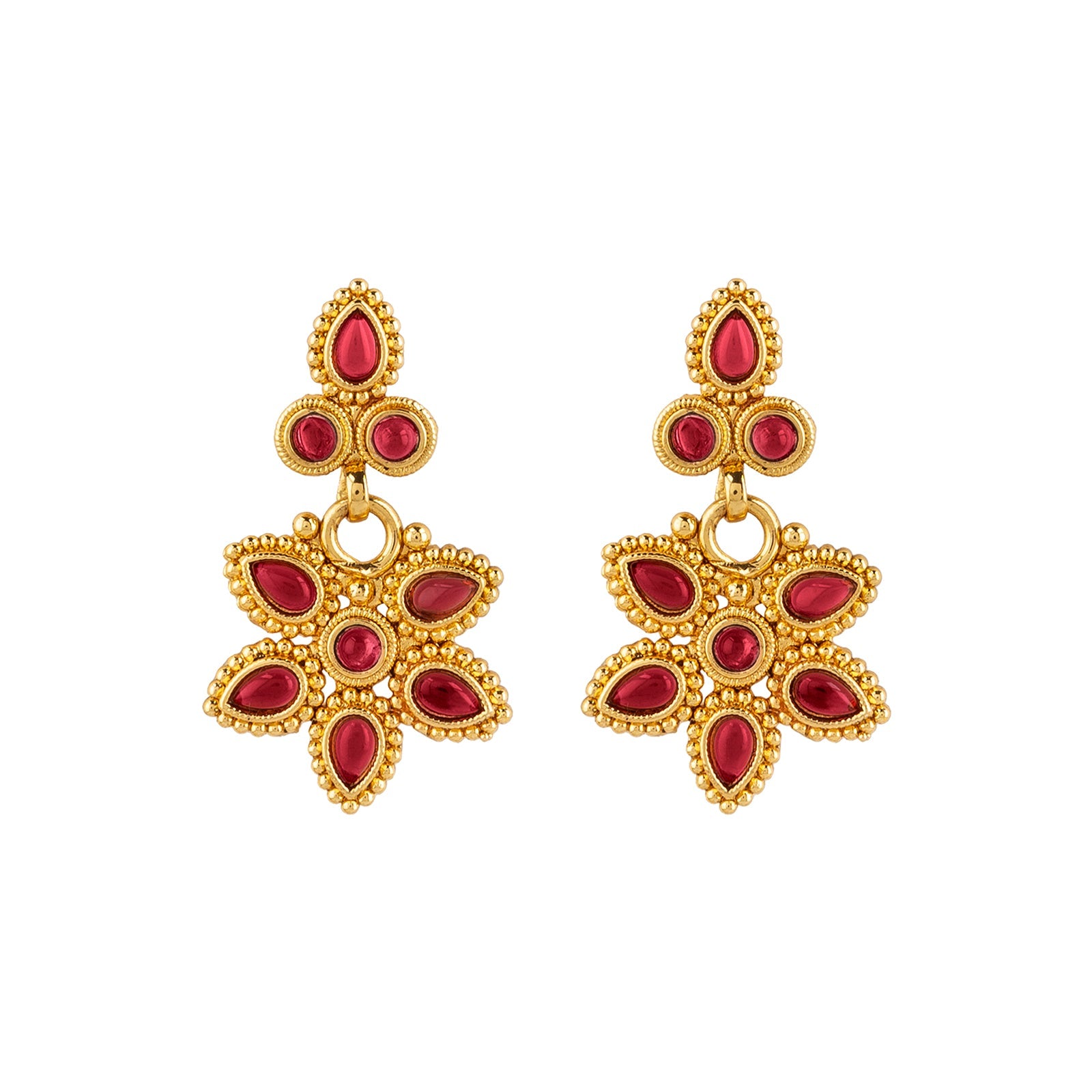Teejh Ritvika Ruby Gold Necklace Set