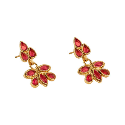 Teejh Falguni Ruby Gold Necklace Set