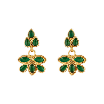 Teejh Mehek Green Gold Necklace Set