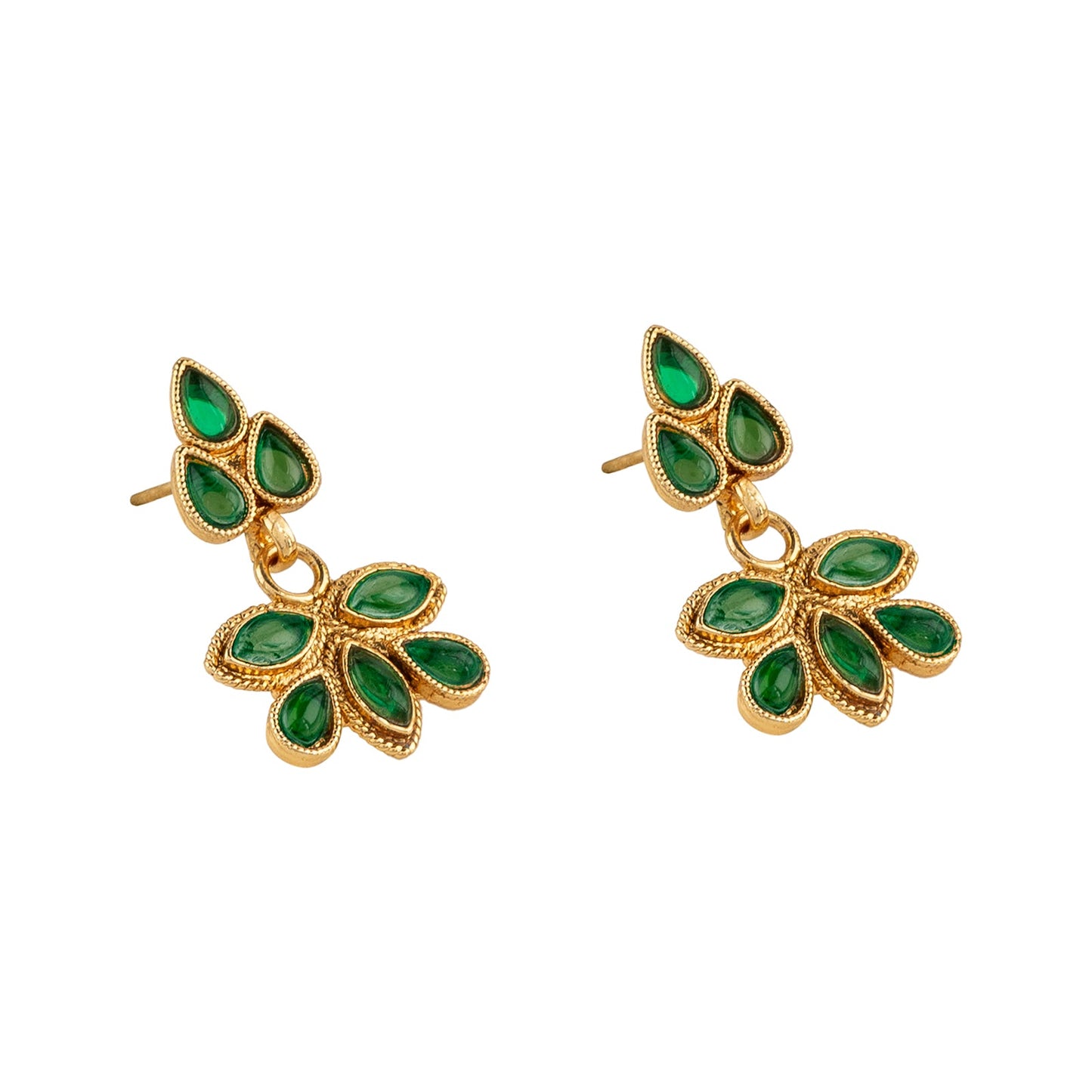 Teejh Mehek Green Gold Necklace Set