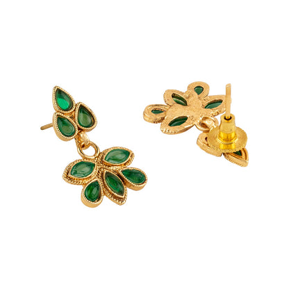 Teejh Mehek Green Gold Necklace Set