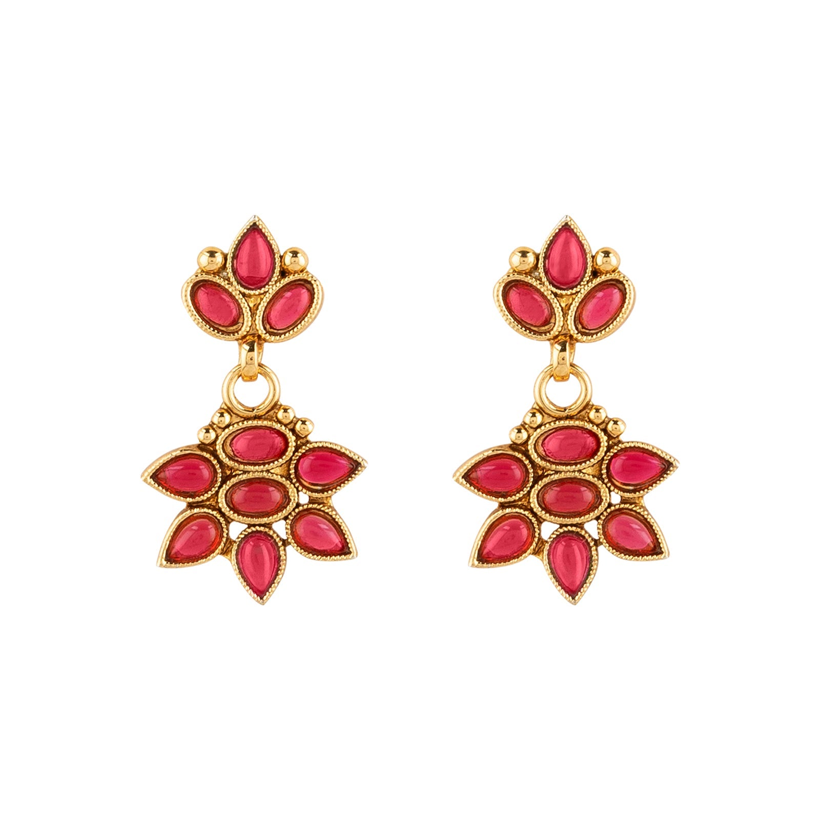 Teejh Gauranshi Ruby Gold Necklace Set
