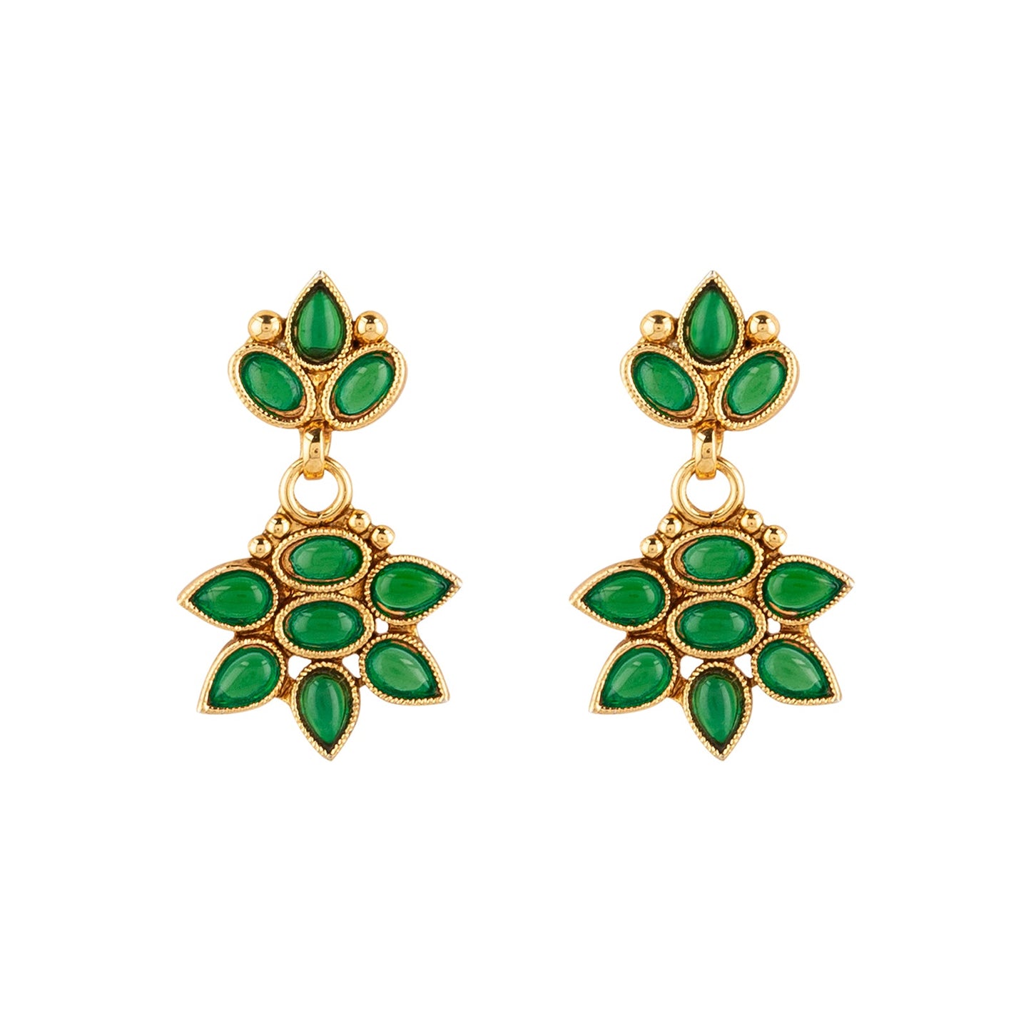 Teejh Jivika Green Gold Necklace Set