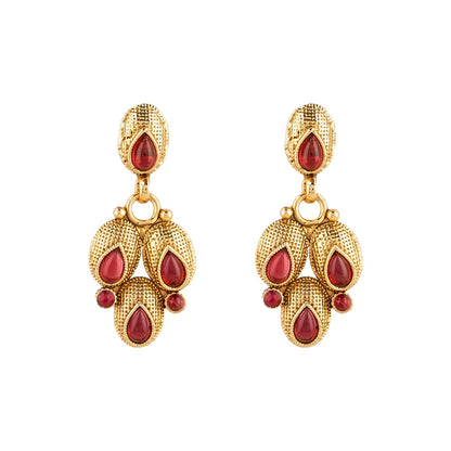 Teejh Kashvini Ruby Gold Necklace Set