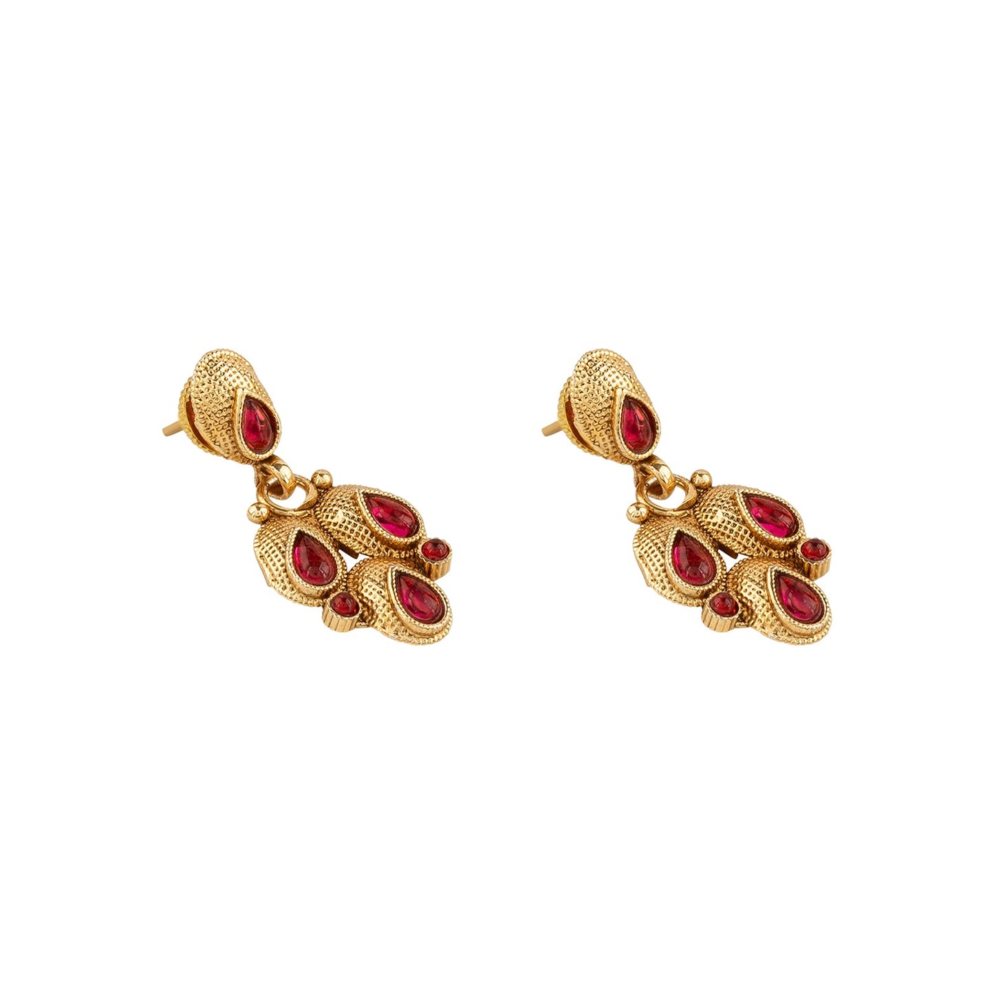 Teejh Kashvini Ruby Gold Necklace Set