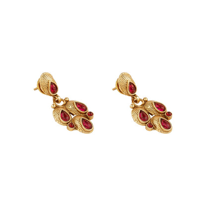 Teejh Kashvini Ruby Gold Necklace Set