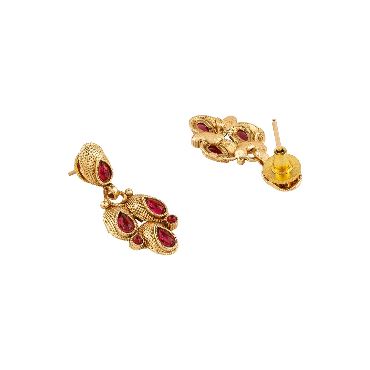 Teejh Kashvini Ruby Gold Necklace Set