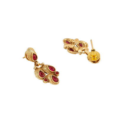 Teejh Kashvini Ruby Gold Necklace Set