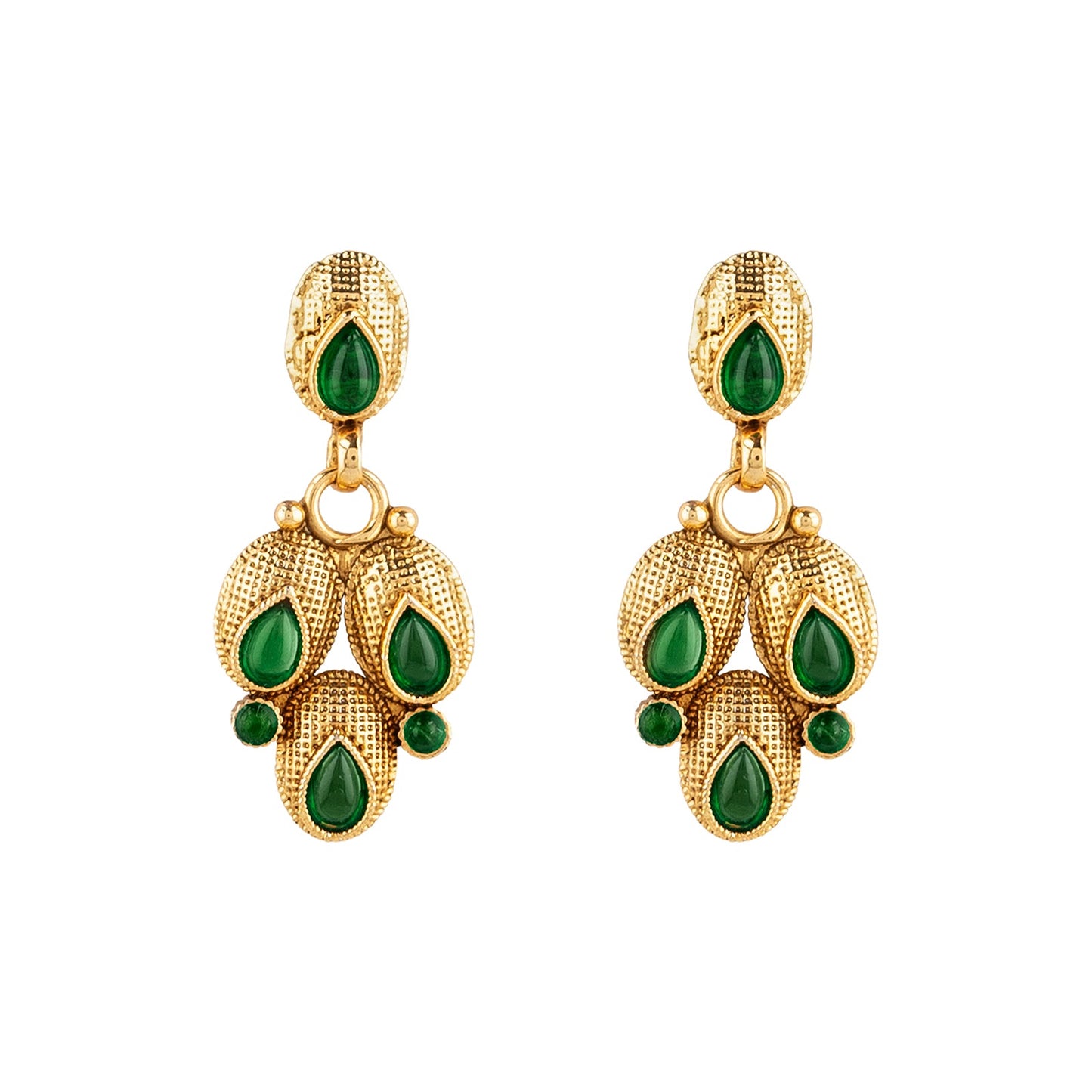 Teejh Chitrangada Green Gold Necklace Set
