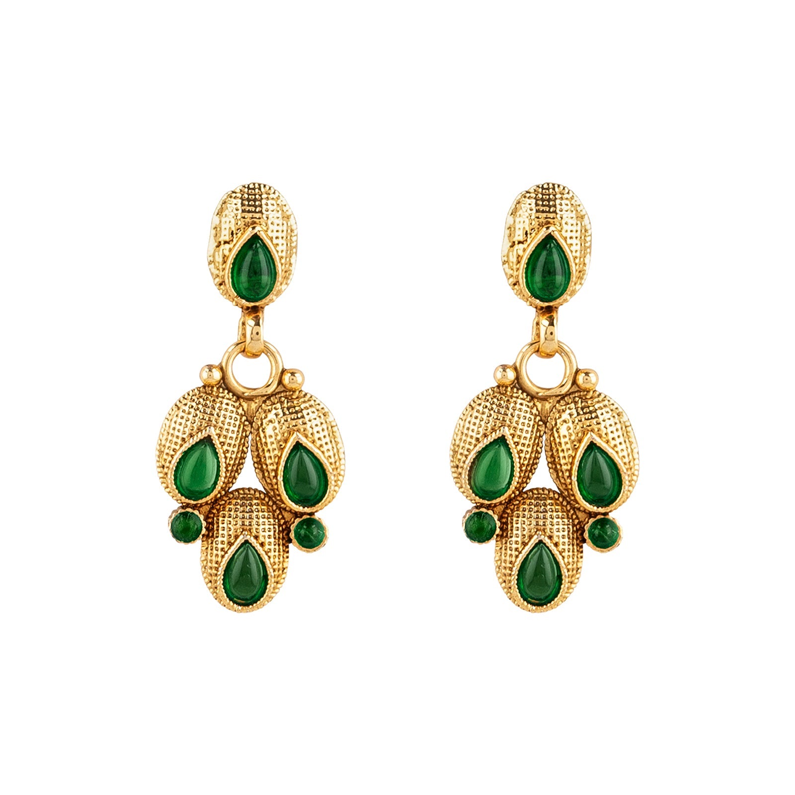 Teejh Chitrangada Green Gold Necklace Set