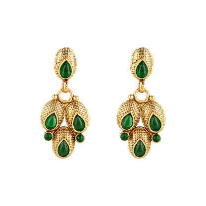 Teejh Chitrangada Green Gold Necklace Set