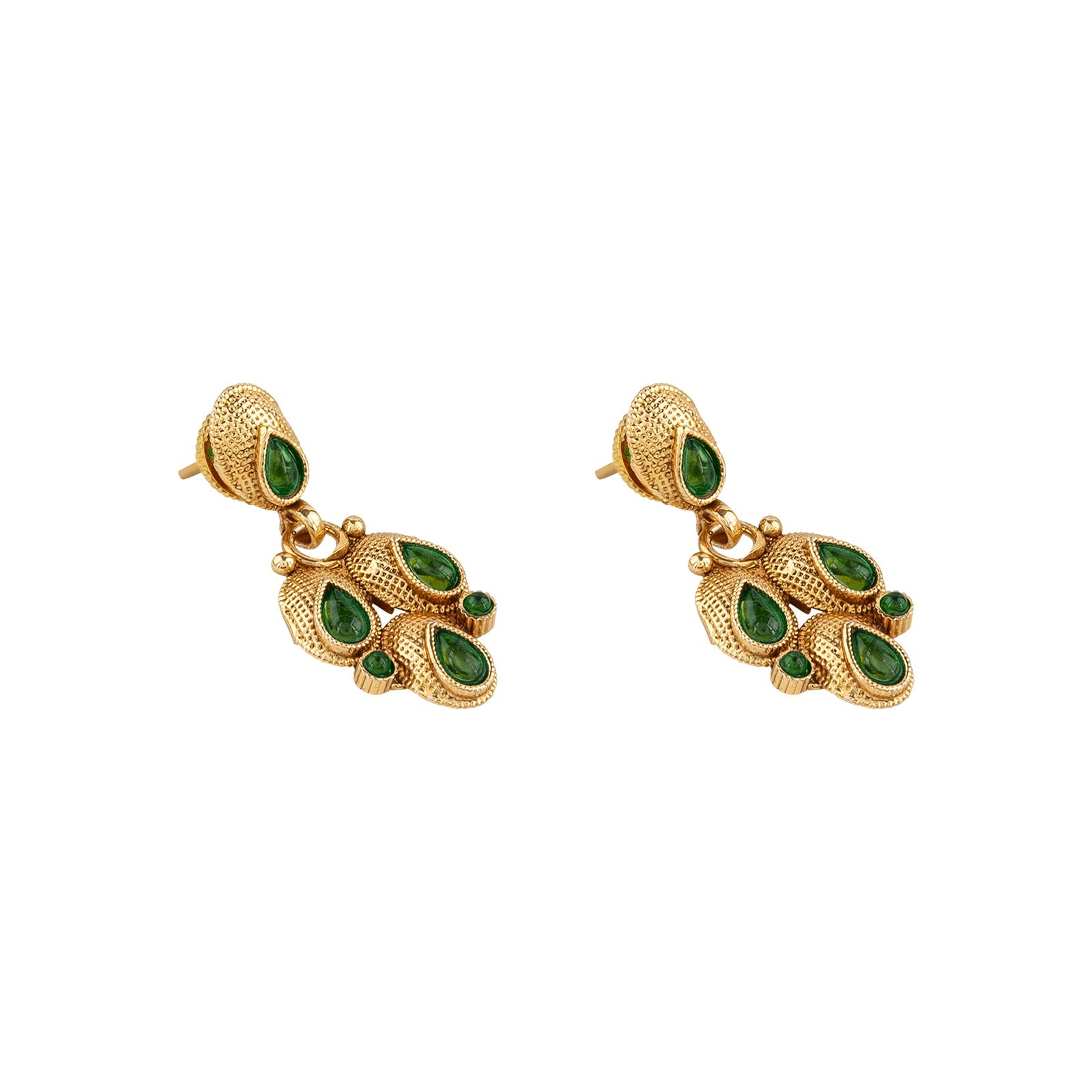 Teejh Chitrangada Green Gold Necklace Set