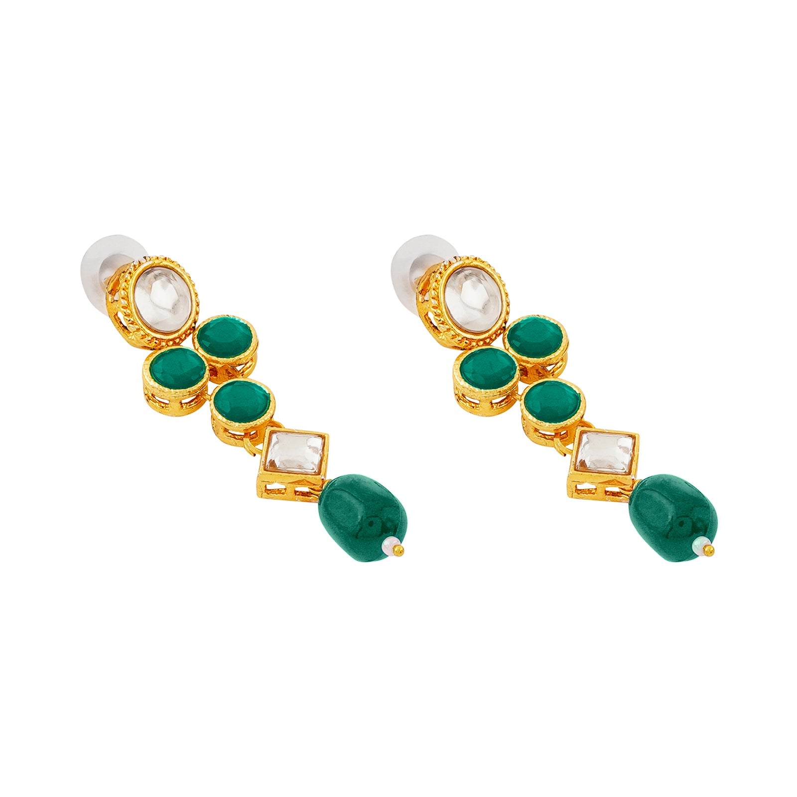 Teejh Reya Green Gold Necklace Set