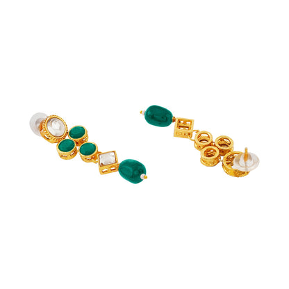Teejh Reya Green Gold Necklace Set