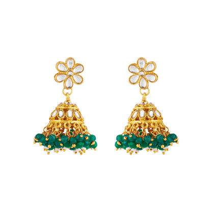 Teejh Tithi Green Gold Necklace Set
