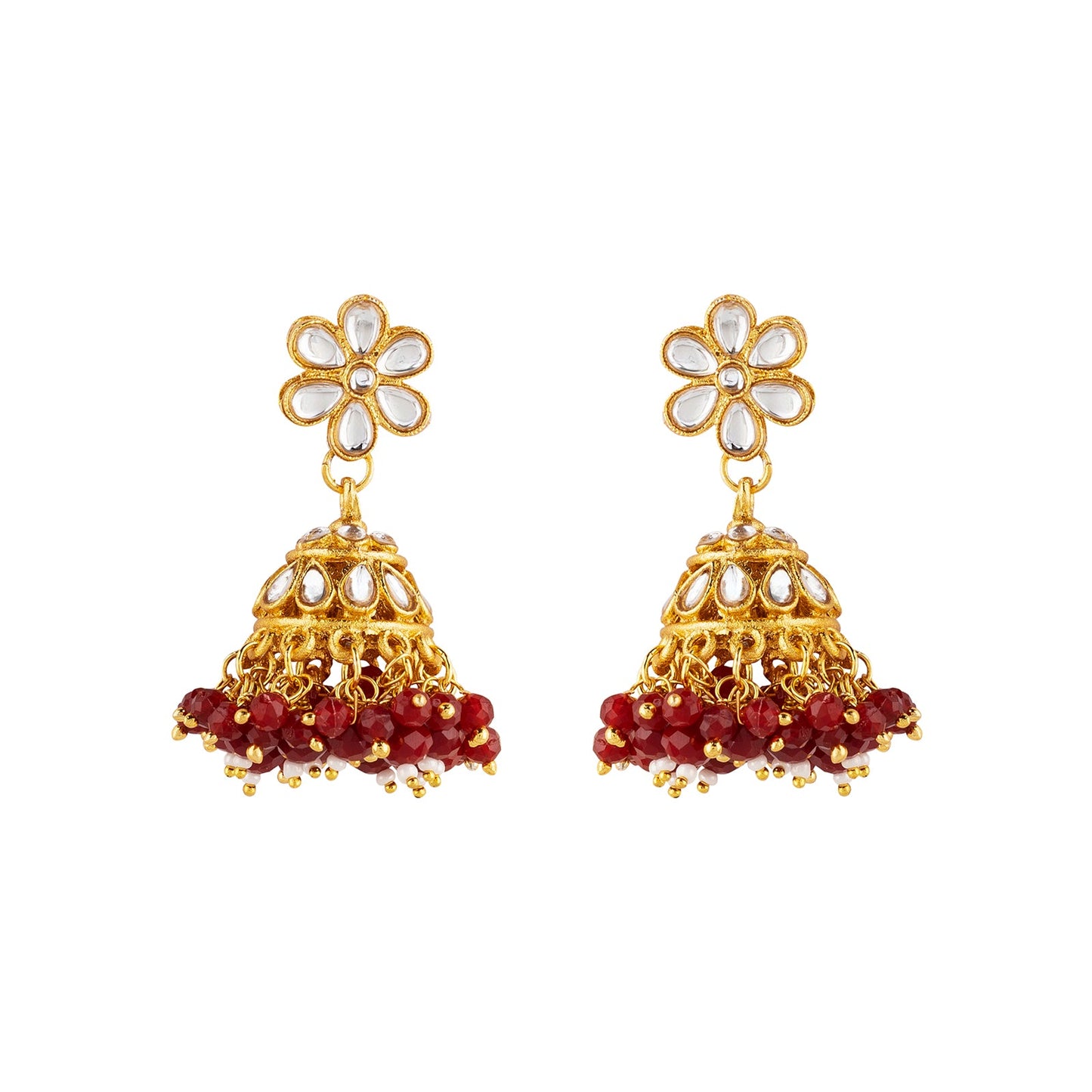 Teejh Shivanya Ruby Gold Necklace Set