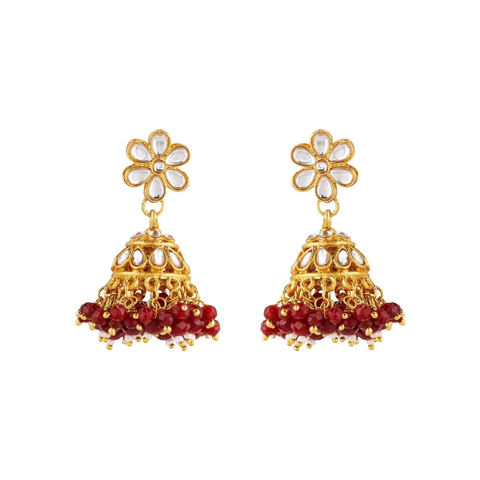 Teejh Shivanya Ruby Gold Necklace Set