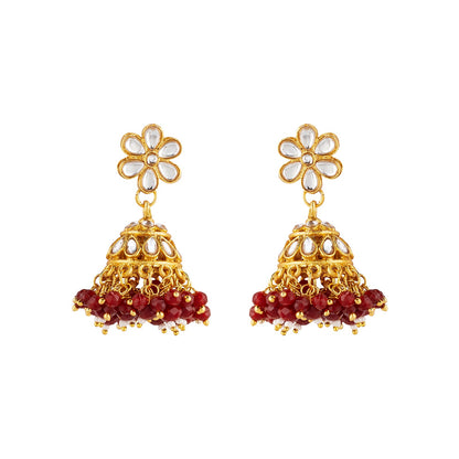 Teejh Shivanya Ruby Gold Necklace Set