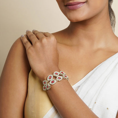 Teejh Kiya Silver Red Bracelet