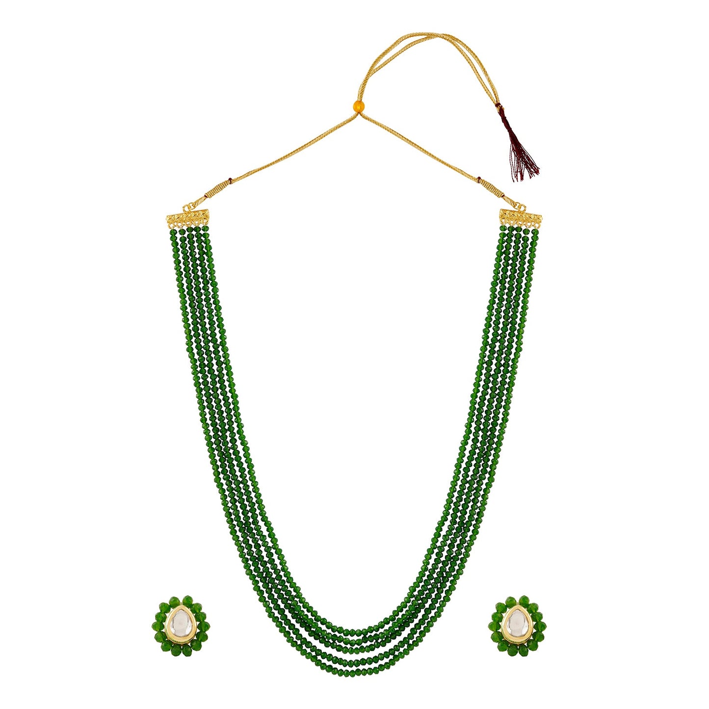 Teejh Surili Green Beads Necklace Set