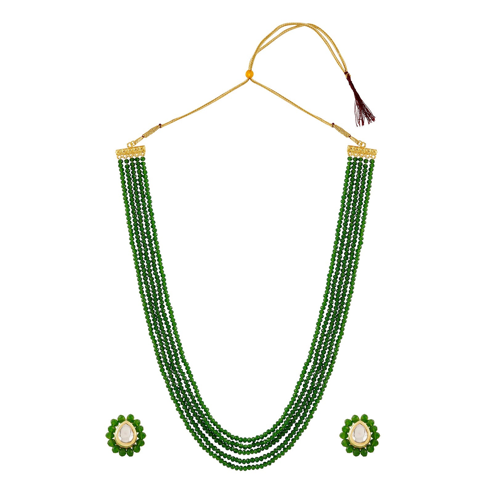 Teejh Surili Green Beads Necklace Set