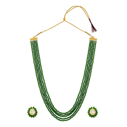 Teejh Surili Green Beads Necklace Set