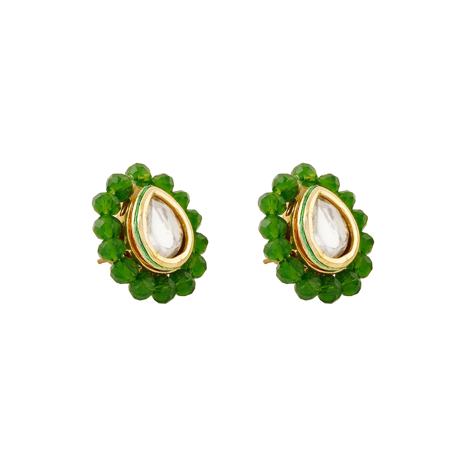 Teejh Surili Green Beads Necklace Set
