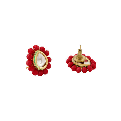 Teejh  Surili Red Beads Necklace Set