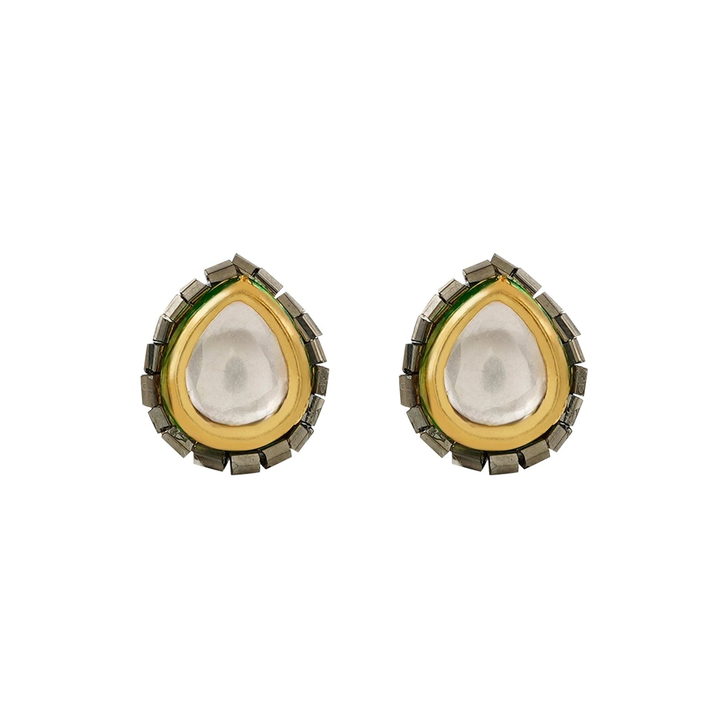 Teejh Noorani White- Grey Beads Necklace set