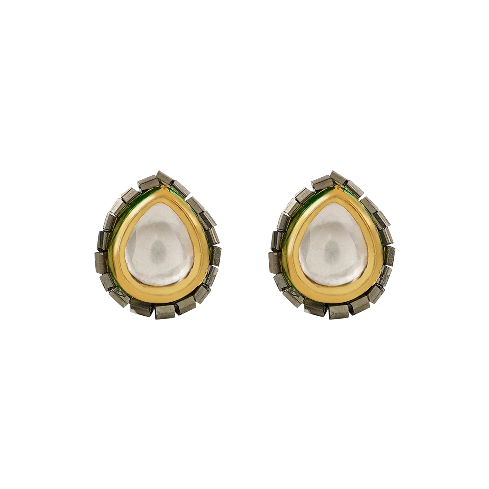 Teejh Noorani White- Grey Beads Necklace set