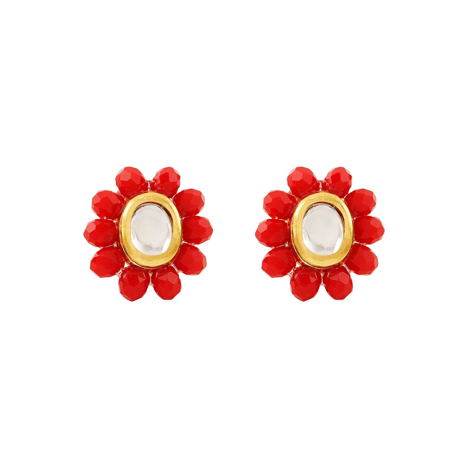 Teejh Nithila Red Beaded Necklace Set